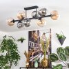 Gastor Plafondlamp, Kogellampje Amber, Duidelijk, Rookkleurig, 8-lichts