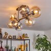 Gastor Plafondlamp, Kogellampje Amber, Duidelijk, Rookkleurig, 8-lichts