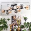 Gastor Plafondlamp, Kogellampje Amber, Rookkleurig, 10-lichts