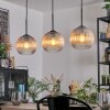 Koyoto Hanglamp, Kogellampje, Hanglamp Amber, Duidelijk, 3-lichts