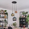 Koyoto Hanglamp, Kogellampje, Hanglamp 30 cm Blauw, Groen, Koperkleurig, 3-lichts