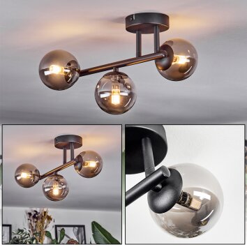 Chehalis Plafondlamp, Kogellampje Rookkleurig, 3-lichts