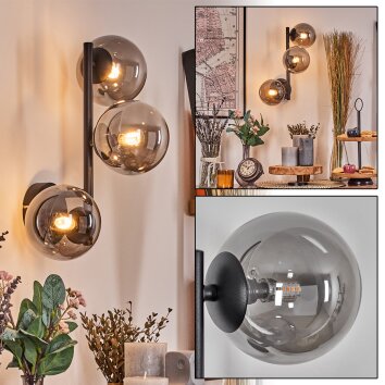 Chehalis Kogellampje, Wandlamp Rookkleurig, 3-lichts
