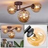 Chehalis Plafondlamp, Kogellampje Amber, 3-lichts