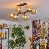 Gastor Plafondlamp, Kogellampje Amber, 6-lichts