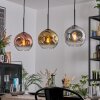 Ripoll Hanglamp, Kogellampje, Hanglamp Goud, Duidelijk, Koperkleurig, Rookkleurig, 3-lichts