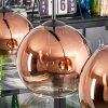 Koyoto Hanglamp, Kogellampje, Hanglamp Duidelijk, Koperkleurig, 3-lichts