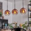 Koyoto Hanglamp, Kogellampje, Hanglamp Duidelijk, Koperkleurig, 3-lichts