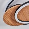 Rapoila Plafondlamp LED houtlook, Zwart, 1-licht