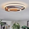 Rapoila Plafondlamp LED houtlook, Zwart, 1-licht