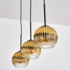 Koyoto Hanglamp, Kogellampje, Hanglamp Goud, Duidelijk, 3-lichts