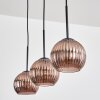 Koyoto Hanglamp, Kogellampje, Hanglamp Koperkleurig, 3-lichts