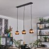 Koyoto Hanglamp, Kogellampje, Hanglamp Koperkleurig, 3-lichts