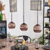 Koyoto Hanglamp, Kogellampje, Hanglamp Koperkleurig, 3-lichts