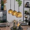 Koyoto Hanglamp, Kogellampje, Hanglamp Goud, Duidelijk, 3-lichts