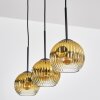 Koyoto Hanglamp, Kogellampje, Hanglamp Goud, Duidelijk, 3-lichts