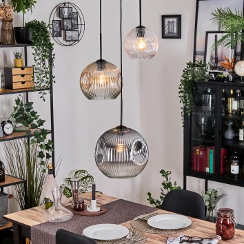 Koyoto Hanglamp, Kogellampje, Hanglamp, Cluster hanglamp 30 cm Amber, Duidelijk, Rookkleurig, 3-lichts