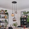 Ripoll Hanglamp, Kogellampje, Hanglamp, Cluster hanglamp Amber, Chroom, Rookkleurig, 3-lichts