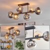 Gastor Plafondlamp, Kogellampje Amber, Duidelijk, Rookkleurig, 6-lichts