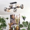 Gastor Plafondlamp, Kogellampje Amber, Duidelijk, Rookkleurig, 6-lichts