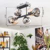 Gastor Plafondlamp, Kogellampje Amber, Duidelijk, Rookkleurig, 6-lichts
