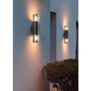 Trio verlichting HOOSIC Wandlamp Zwart, 2-lichts