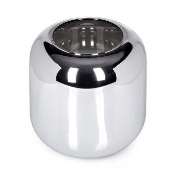 Lampenkap van glas  Lauden Reserve glas, reserveonderdeel 20 cm Chroom, Rookkleurig