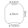 Glazen lampenkap  Lauden Reserve glas, reserveonderdeel 25 cm Duidelijk