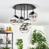 Gastor Plafondlamp, Kogellampje 45 cm Chroom, Duidelijk, Rookkleurig, 5-lichts