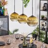 Koyoto Hanglamp, Kogellampje, Hanglamp Goud, Duidelijk, 3-lichts
