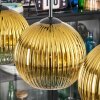 Koyoto Hanglamp, Kogellampje, Hanglamp Goud, Duidelijk, 3-lichts