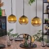 Koyoto Hanglamp, Kogellampje, Hanglamp Goud, Duidelijk, 3-lichts