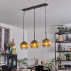 Koyoto Hanglamp, Kogellampje, Hanglamp Goud, Duidelijk, 3-lichts