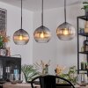 Koyoto Hanglamp, Kogellampje, Hanglamp Duidelijk, Rookkleurig, 3-lichts