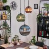 Koyoto Hanglamp, Kogellampje, Hanglamp, Cluster hanglamp Blauw, Groen, Koperkleurig, 3-lichts