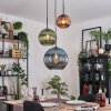 Koyoto Hanglamp, Kogellampje, Hanglamp, Cluster hanglamp Blauw, Groen, Koperkleurig, 3-lichts