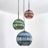Koyoto Hanglamp, Kogellampje, Hanglamp, Cluster hanglamp Blauw, Groen, Koperkleurig, 3-lichts