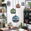 Koyoto Hanglamp, Kogellampje, Hanglamp, Cluster hanglamp Blauw, Groen, Koperkleurig, 3-lichts