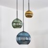 Koyoto Hanglamp, Kogellampje, Hanglamp, Cluster hanglamp 30 cm Blauw, Goud, Groen, 3-lichts