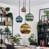 Koyoto Hanglamp, Kogellampje, Hanglamp Blauw, Goud, Groen, Koperkleurig, 4-lichts