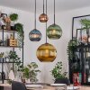 Koyoto Hanglamp, Kogellampje, Hanglamp Blauw, Goud, Groen, Koperkleurig, 4-lichts