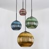 Koyoto Hanglamp, Kogellampje, Hanglamp Blauw, Goud, Groen, Koperkleurig, 4-lichts