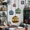 Koyoto Hanglamp, Kogellampje, Hanglamp Blauw, Goud, Groen, Koperkleurig, 4-lichts