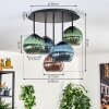 Koyoto Plafondlamp, Kogellampje 45 cm Blauw, Groen, Koperkleurig, 5-lichts