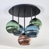 Koyoto Plafondlamp, Kogellampje 45 cm Blauw, Groen, Koperkleurig, 5-lichts
