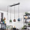Koyoto Hanglamp, Kogellampje, Hanglamp Blauw, Groen, Koperkleurig, 3-lichts