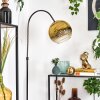 Koyoto Staande lamp, Booglampen Chroom, Zwart, 1-licht