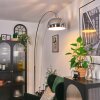 Baloca Staande lamp, Booglampen Chroom, Zwart, 1-licht