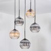 Koyoto Hanglamp, Kogellampje, Cluster hanglamp Amber, Duidelijk, Rookkleurig, 5-lichts