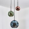 Ripoll Hanglamp, Kogellampje, Cluster hanglamp Blauw, Groen, Koperkleurig, 3-lichts
